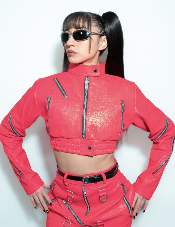 Pink cropped jacket