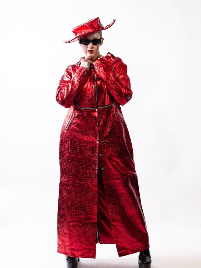Crimson Croc Long Coat